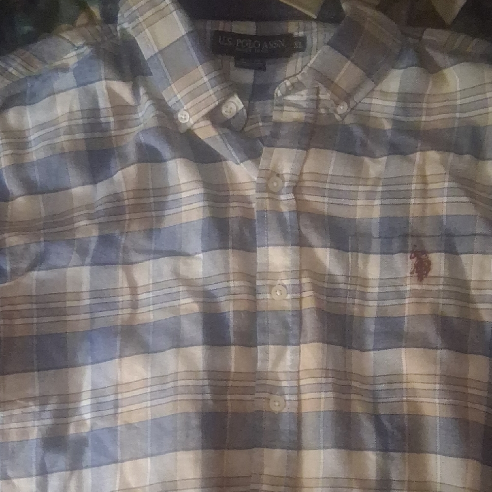 U.S. Polo Assn. Blue and White Casual Button Down Shirt